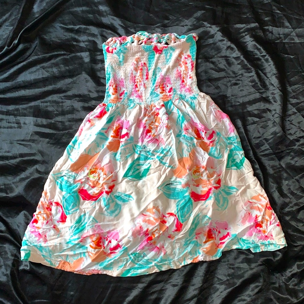 Strapless Colorful Mini Dress